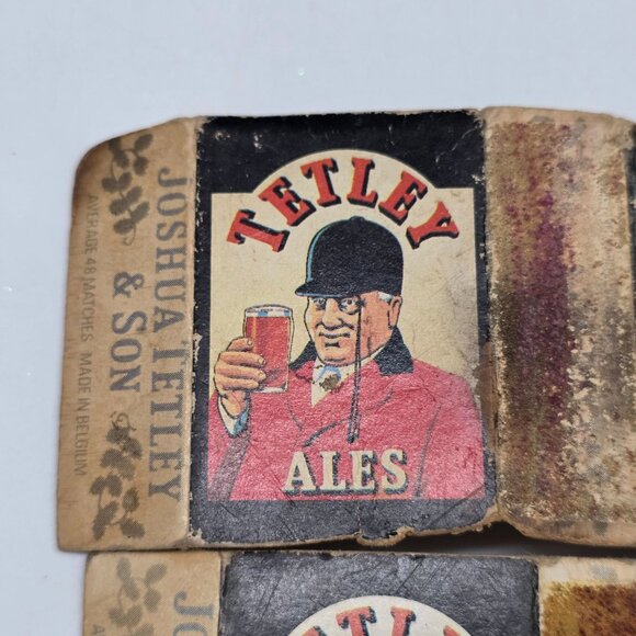 Vintage Tetley Ales Safety Matches Box The Market & Cricketers Illustrations - Picture 2 of 7